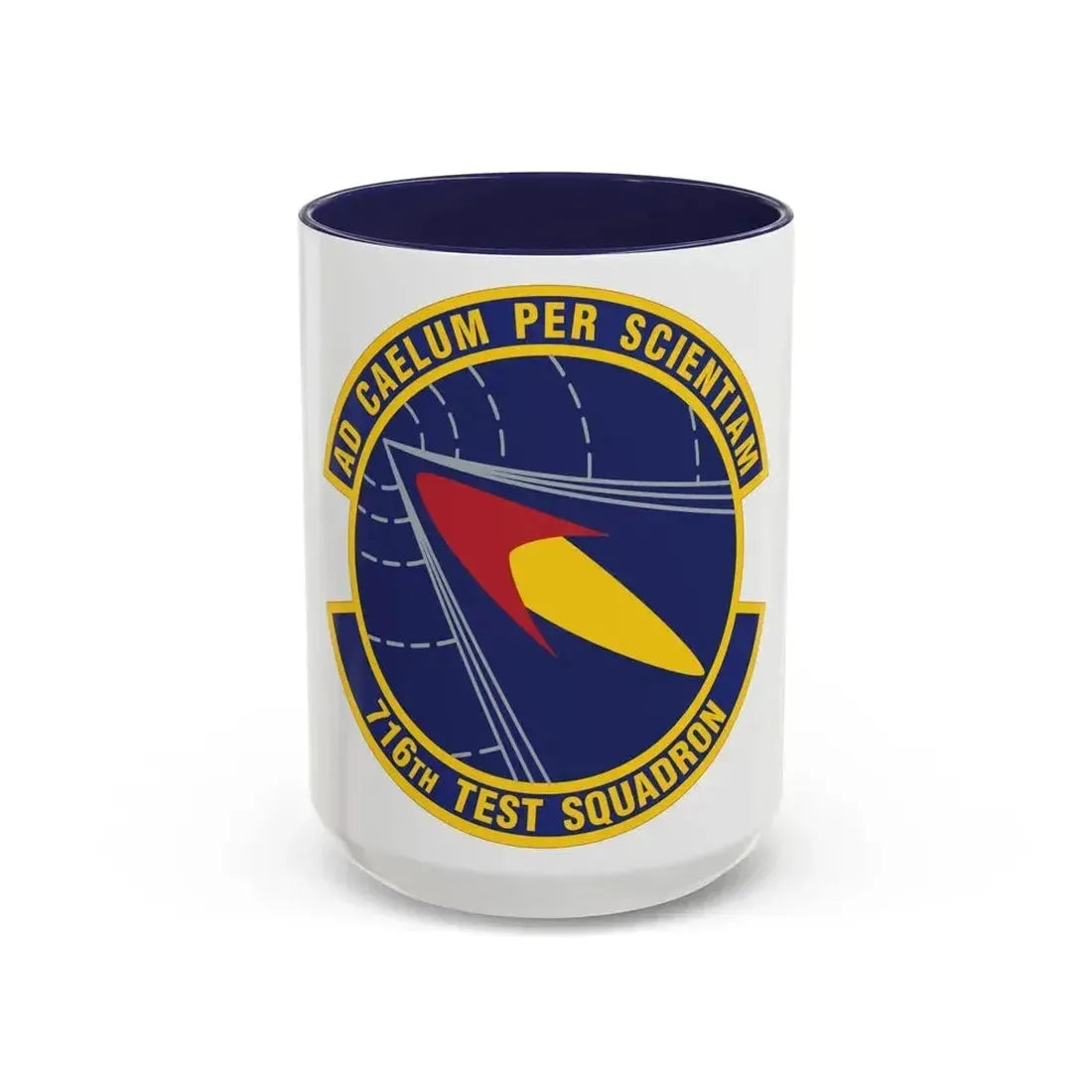 716th Test Squadron (U.S. Air Force) Accent Coffee Mug 15oz Navy - Go Mug Yourself