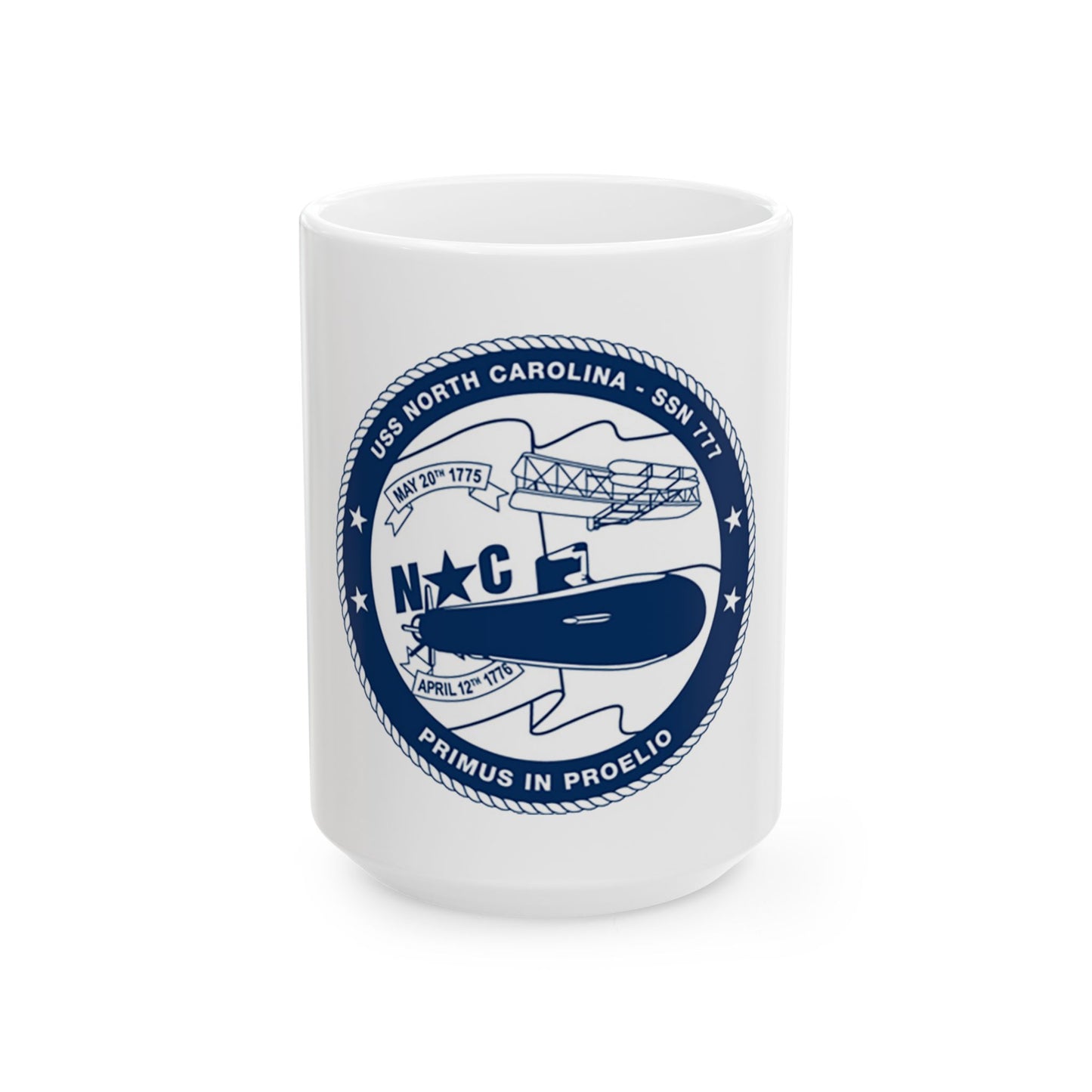 USS North Carolina SSN 777 (U.S. Coast Guard) White Coffee Mug