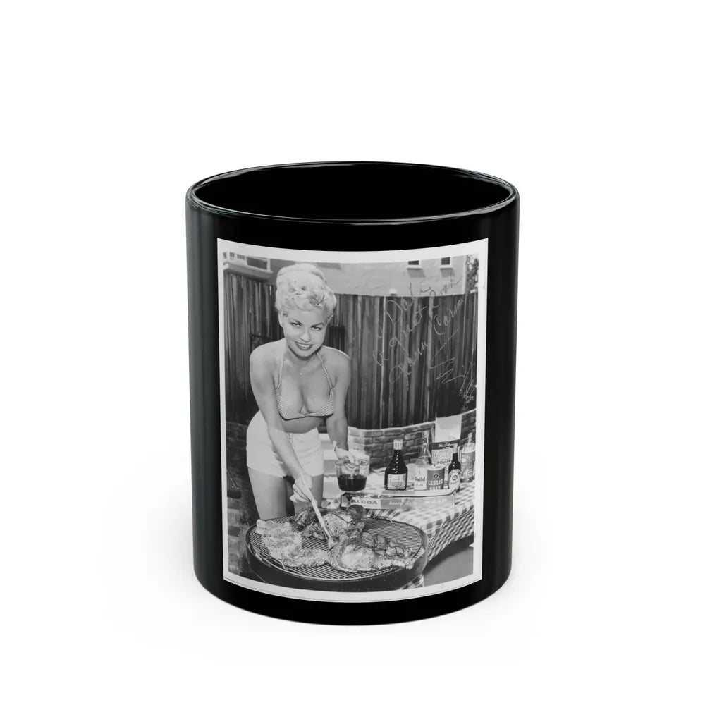 Jeanne Carmen #84 (Vintage Female Icon) Black Coffee Mug-11oz-Go Mug Yourself