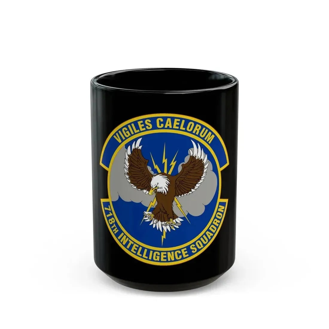 718 Intelligence Sq AFRC (U.S. Air Force) Black Coffee Mug 15oz - Go Mug Yourself