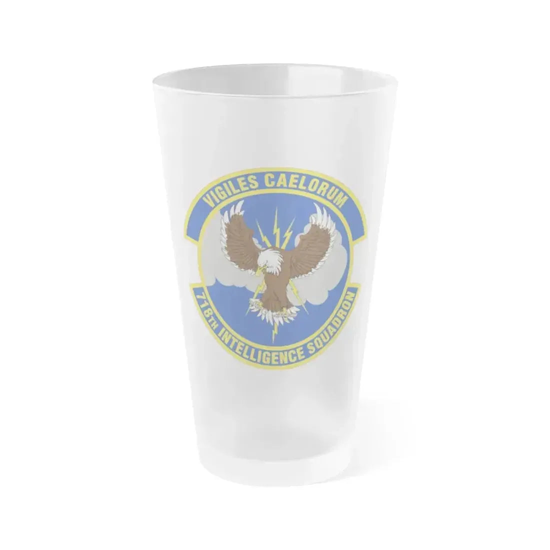 718 Intelligence Sq AFRC (U.S. Air Force) Frosted Pint Glass 16oz 16oz Frosted - Go Mug Yourself