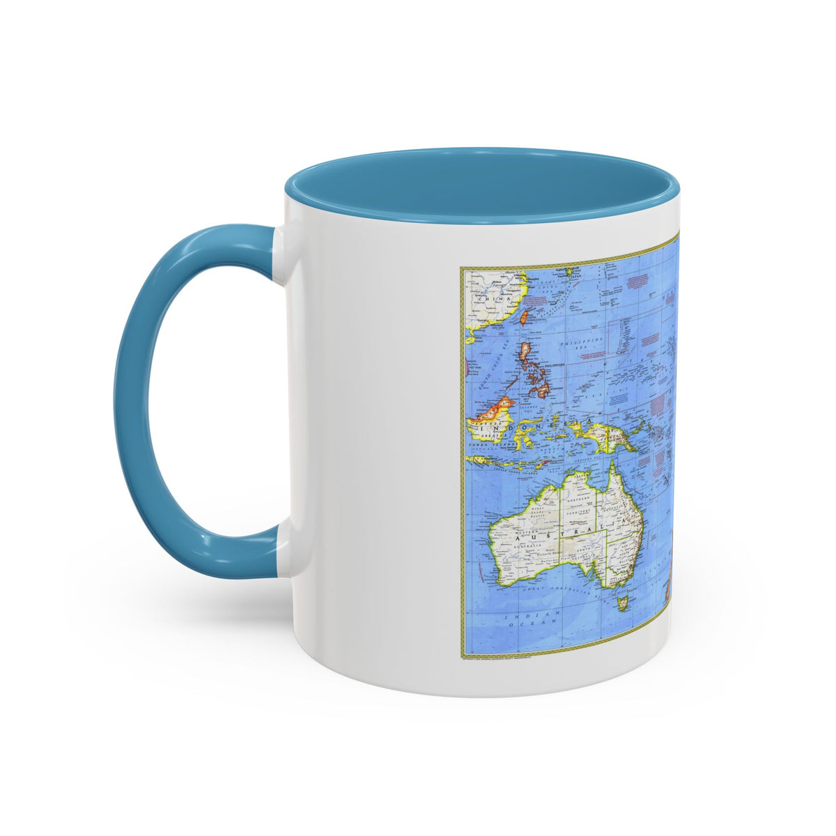 Pacific - Islands of the (1974) (Map) Accent Coffee Mug