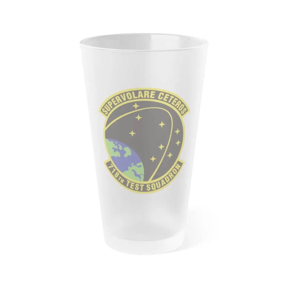 718th Test Squadron (U.S. Air Force) Frosted Pint Glass 16oz-16oz-Frosted-Go Mug Yourself