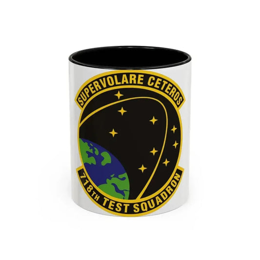 718th Test Squadron (U.S. Air Force) Accent Coffee Mug 11oz Black - Go Mug Yourself