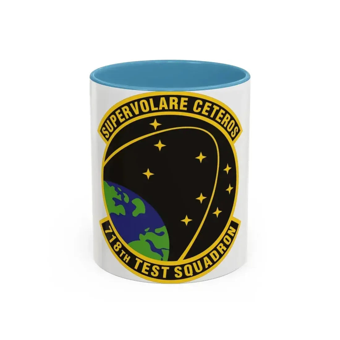 718th Test Squadron (U.S. Air Force) Accent Coffee Mug 11oz Light Blue - Go Mug Yourself