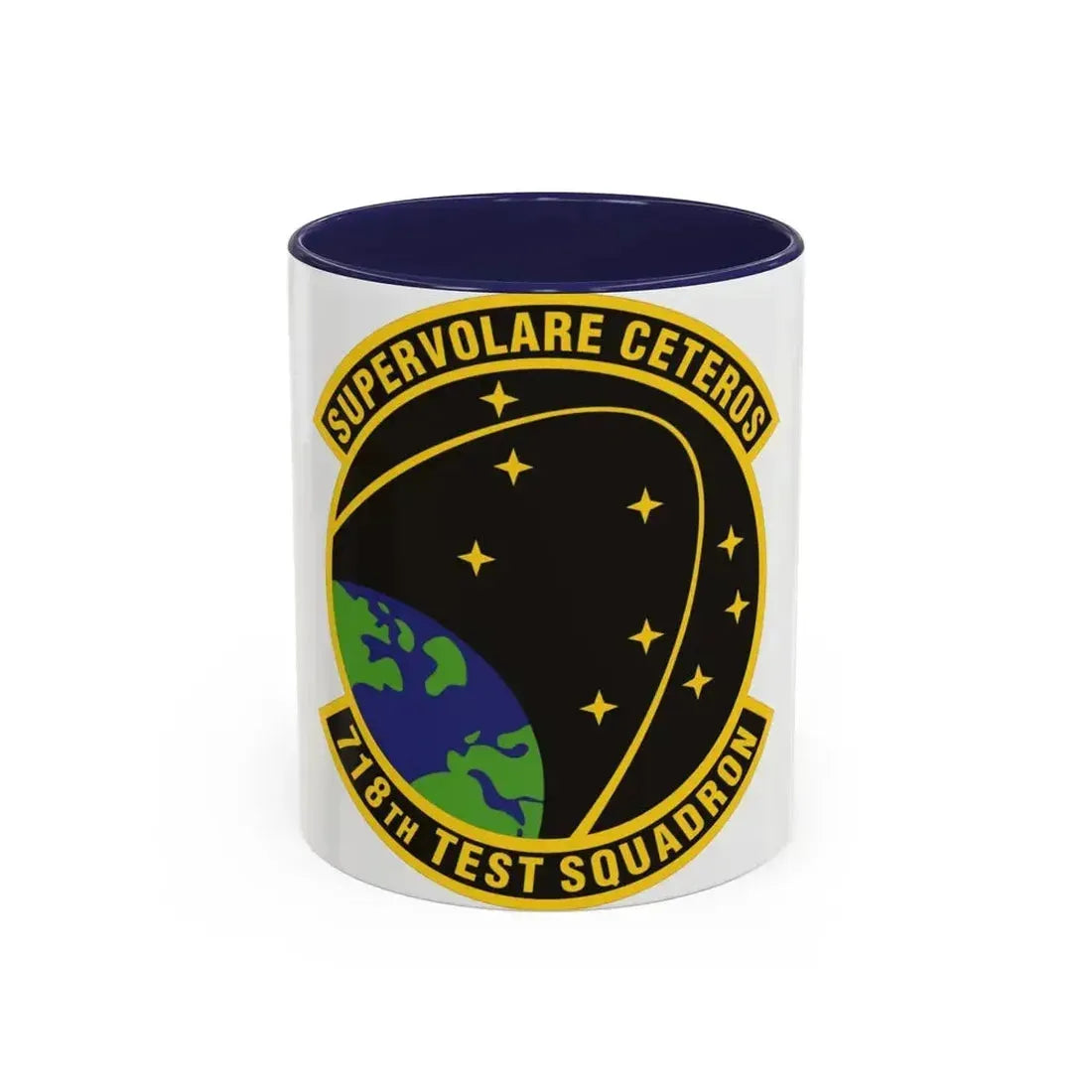 718th Test Squadron (U.S. Air Force) Accent Coffee Mug 11oz Navy - Go Mug Yourself