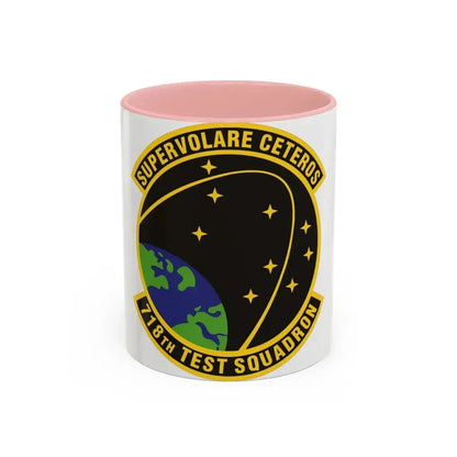 718th Test Squadron (U.S. Air Force) Accent Coffee Mug 11oz Pink - Go Mug Yourself