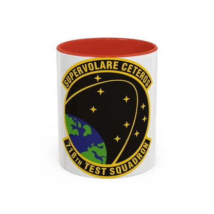 718th Test Squadron (U.S. Air Force) Accent Coffee Mug 11oz Red - Go Mug Yourself