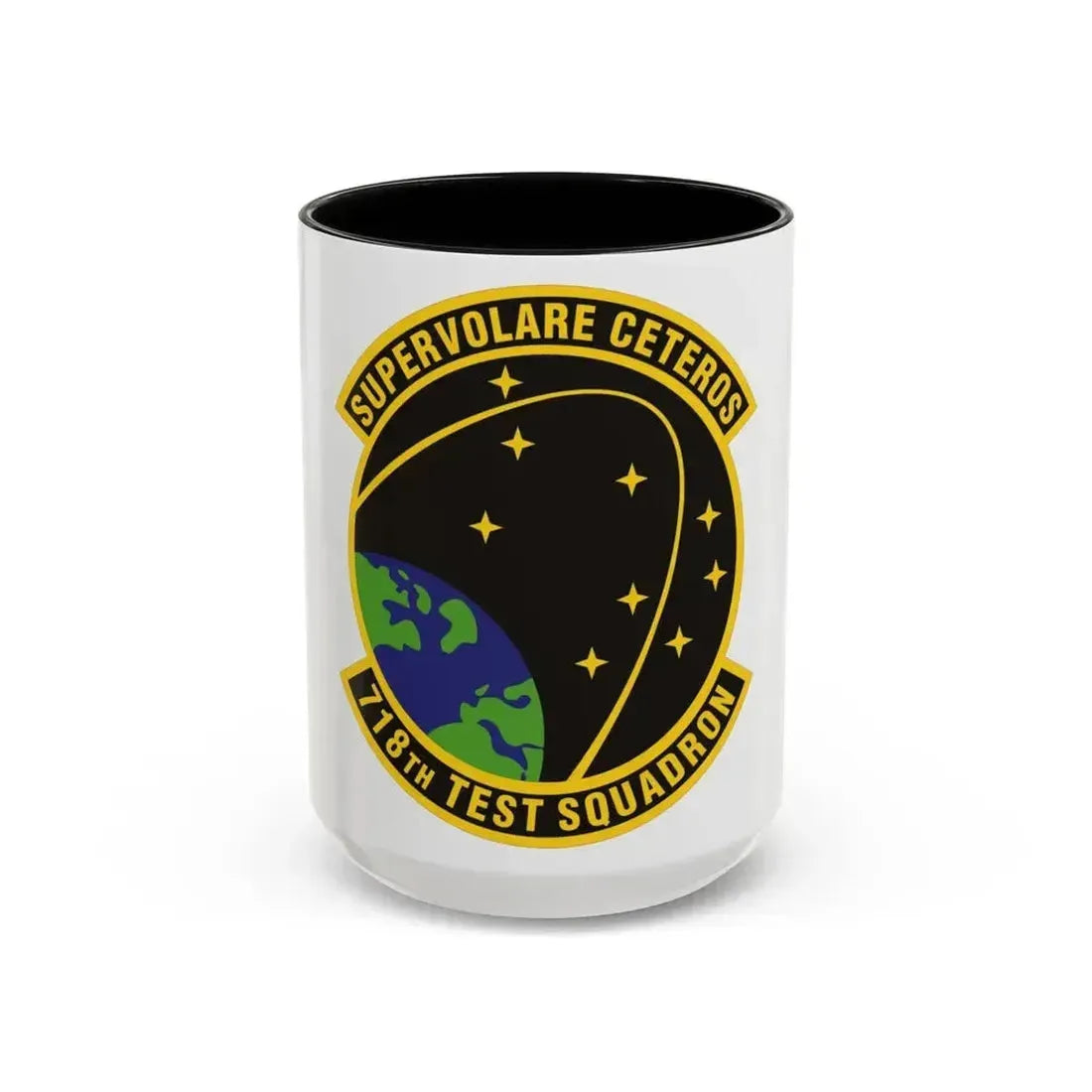 718th Test Squadron (U.S. Air Force) Accent Coffee Mug 15oz Black - Go Mug Yourself