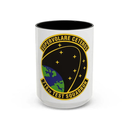 718th Test Squadron (U.S. Air Force) Accent Coffee Mug 15oz Black - Go Mug Yourself