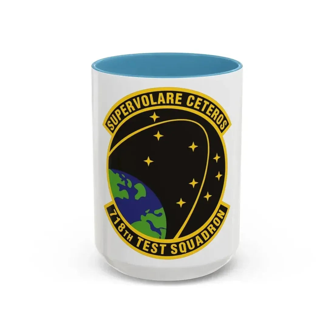 718th Test Squadron (U.S. Air Force) Accent Coffee Mug 15oz Light Blue - Go Mug Yourself