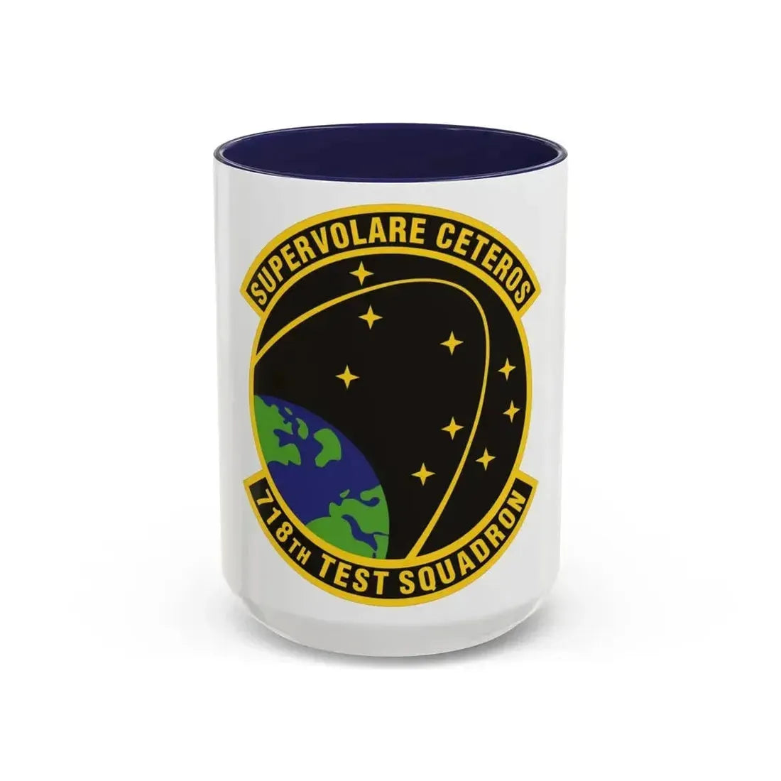 718th Test Squadron (U.S. Air Force) Accent Coffee Mug 15oz Navy - Go Mug Yourself