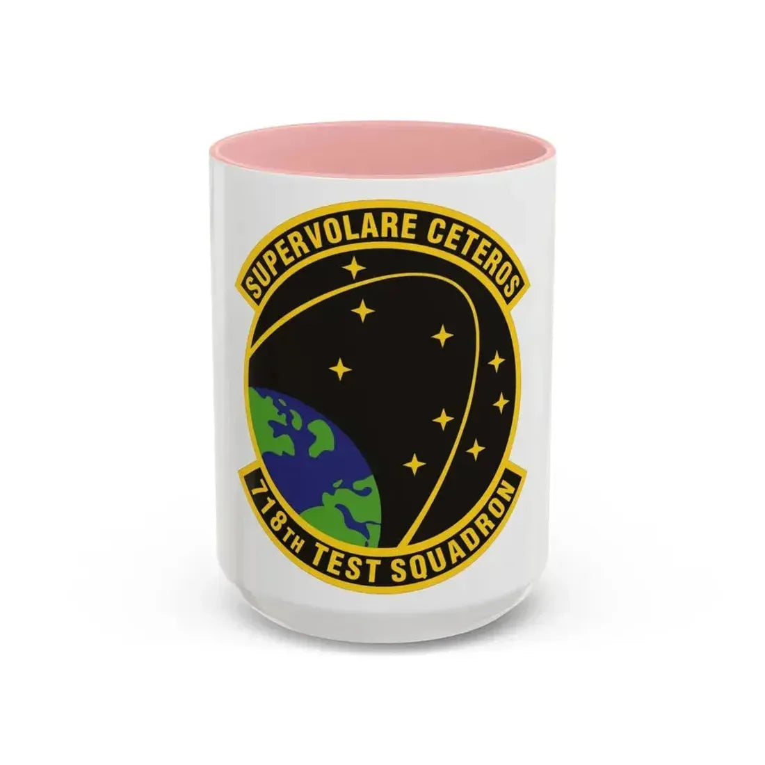 718th Test Squadron (U.S. Air Force) Accent Coffee Mug 15oz Pink - Go Mug Yourself