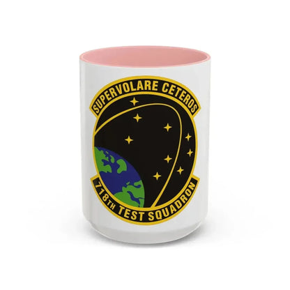 718th Test Squadron (U.S. Air Force) Accent Coffee Mug 15oz Pink - Go Mug Yourself