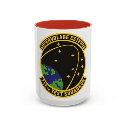 718th Test Squadron (U.S. Air Force) Accent Coffee Mug 15oz Red - Go Mug Yourself