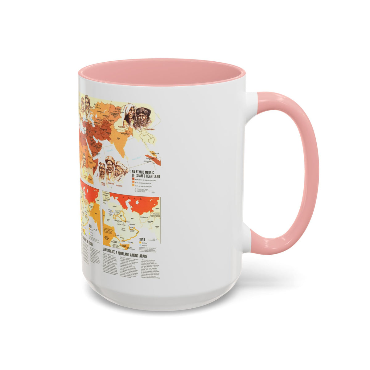 Middle East - Two Centuries of Conflict (1980) (Map) Accent Coffee Mug