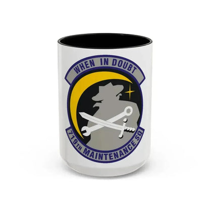 719th Maintenance Squadron (U.S. Air Force) Accent Coffee Mug 15oz Black - Go Mug Yourself