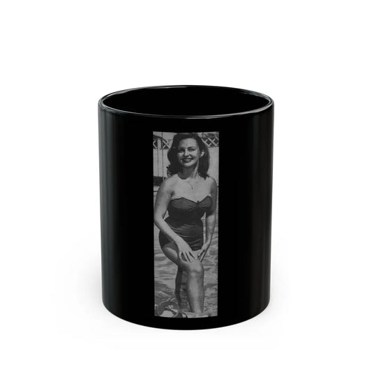 Greta Thyssen #07 - American Beauties Mag. '53 - 1 B&W Photo (Vintage Female Icon) Black Coffee Mug-11oz-Go Mug Yourself