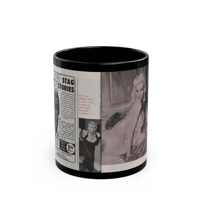 Jayne Mansfield #150 - Pose! Pocket Mag. July '58 - 3 B&W Photos (Vintage Female Icon) Black Coffee Mug-11oz-Go Mug Yourself