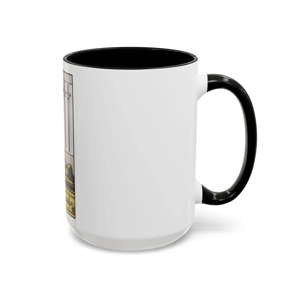 The 4 of Swords (Tarot Card) Accent Coffee Mug-Go Mug Yourself