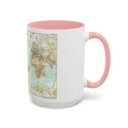 World Map (1957) (Map) Accent Coffee Mug-Go Mug Yourself