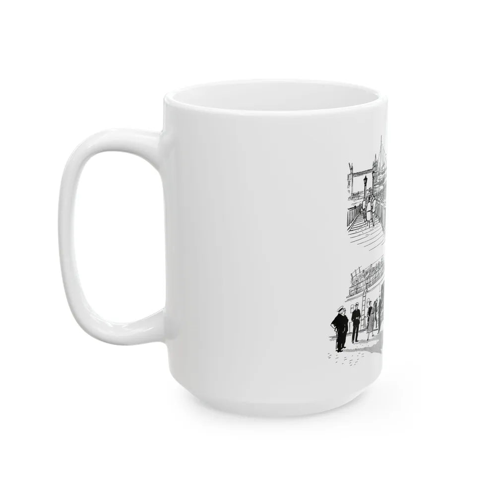 Cruising Down The River. From Courier, 1950 - White Coffee Mug-Go Mug Yourself