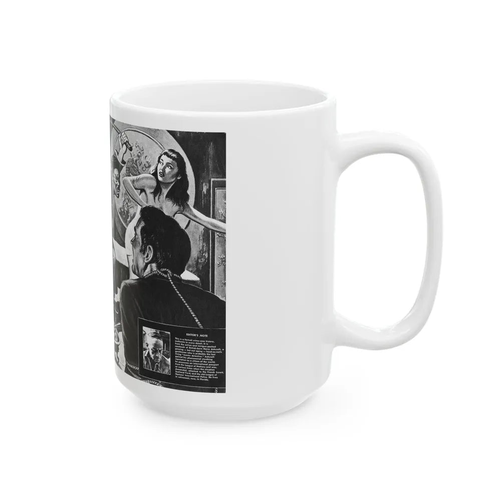 Case of the Silken Spider, Man's Illustrated, November 1958 - White Coffee Mug-Go Mug Yourself