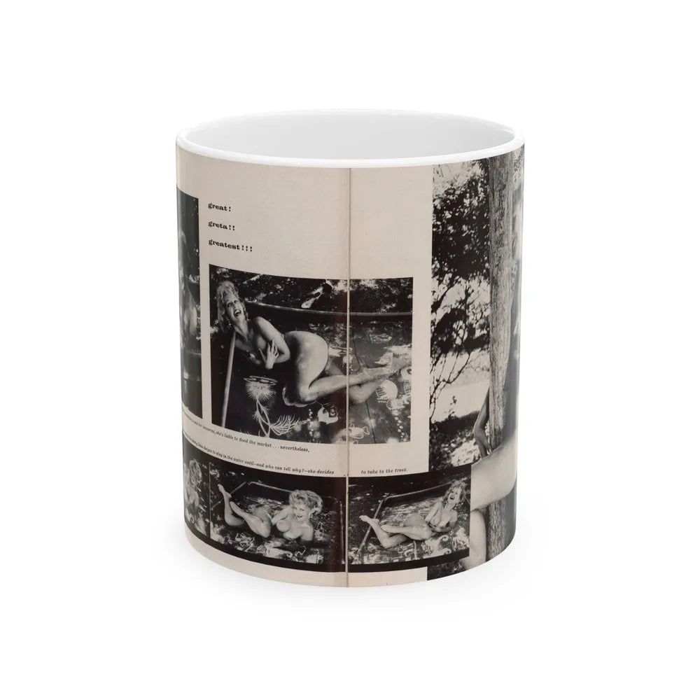 Greta Thyssen #132 - 2 Page 6 B&W Photos from Jem Mag. May '57 (Vintage Female Icon) White Coffee Mug-11oz-Go Mug Yourself