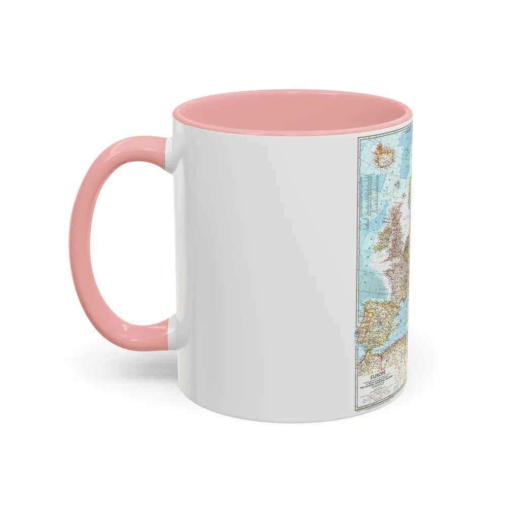 Europe (1957) (Map) Accent Coffee Mug-Go Mug Yourself