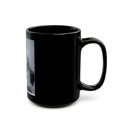 Jennifer Jayne #02 - B&W Full Body Linergie Barefoot Glamour Photo (Vintage Female Icon) Black Coffee Mug-Go Mug Yourself