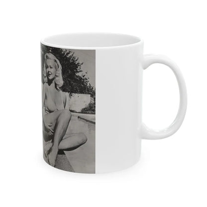 Greta Thyssen #43 - Pose! Pocket Mag. July '58 - 4 B&W Photos & Caption (Vintage Female Icon) White Coffee Mug-Go Mug Yourself