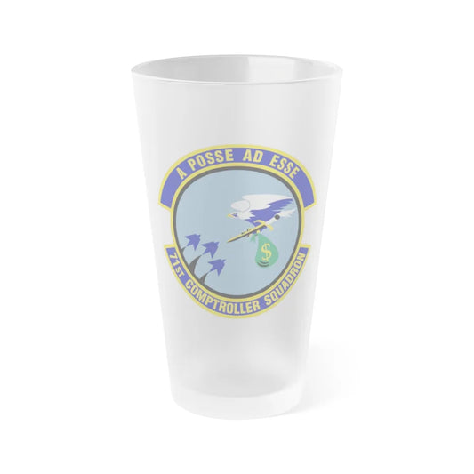 71st Comptroller Squadron (U.S. Air Force) Frosted Pint Glass 16oz-Go Mug Yourself