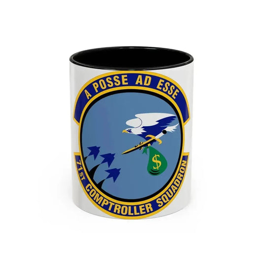 71st Comptroller Squadron (U.S. Air Force) Accent Coffee Mug 11oz Black - Go Mug Yourself