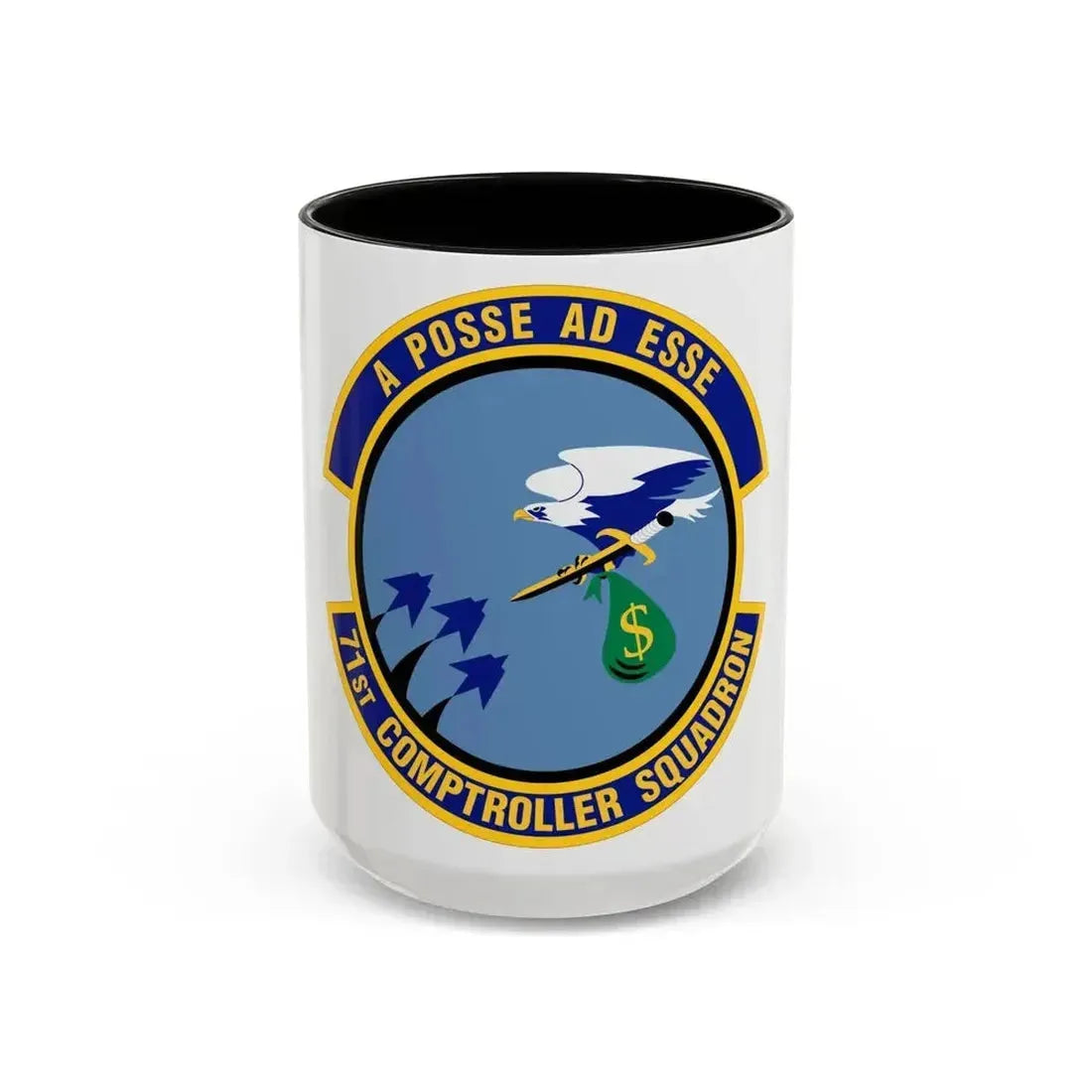 71st Comptroller Squadron (U.S. Air Force) Accent Coffee Mug 15oz Black - Go Mug Yourself