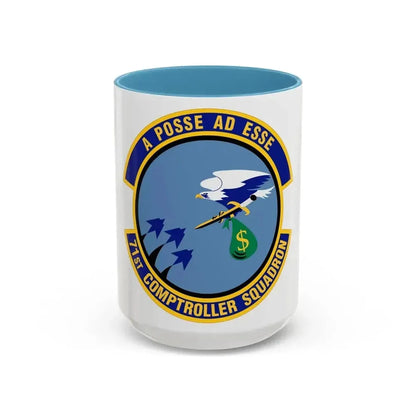 71st Comptroller Squadron (U.S. Air Force) Accent Coffee Mug 15oz Light Blue - Go Mug Yourself