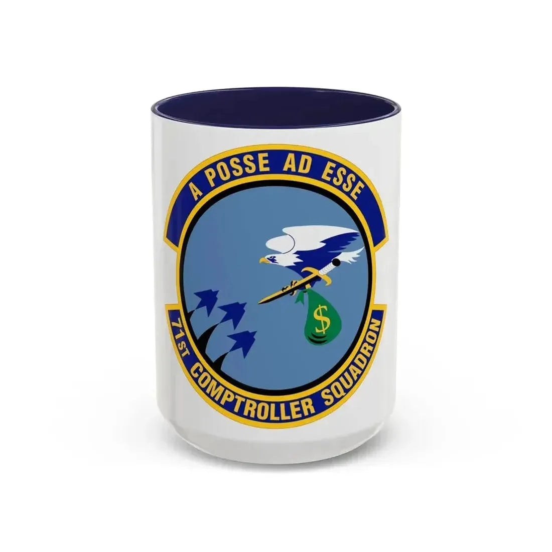 71st Comptroller Squadron (U.S. Air Force) Accent Coffee Mug 15oz Navy - Go Mug Yourself
