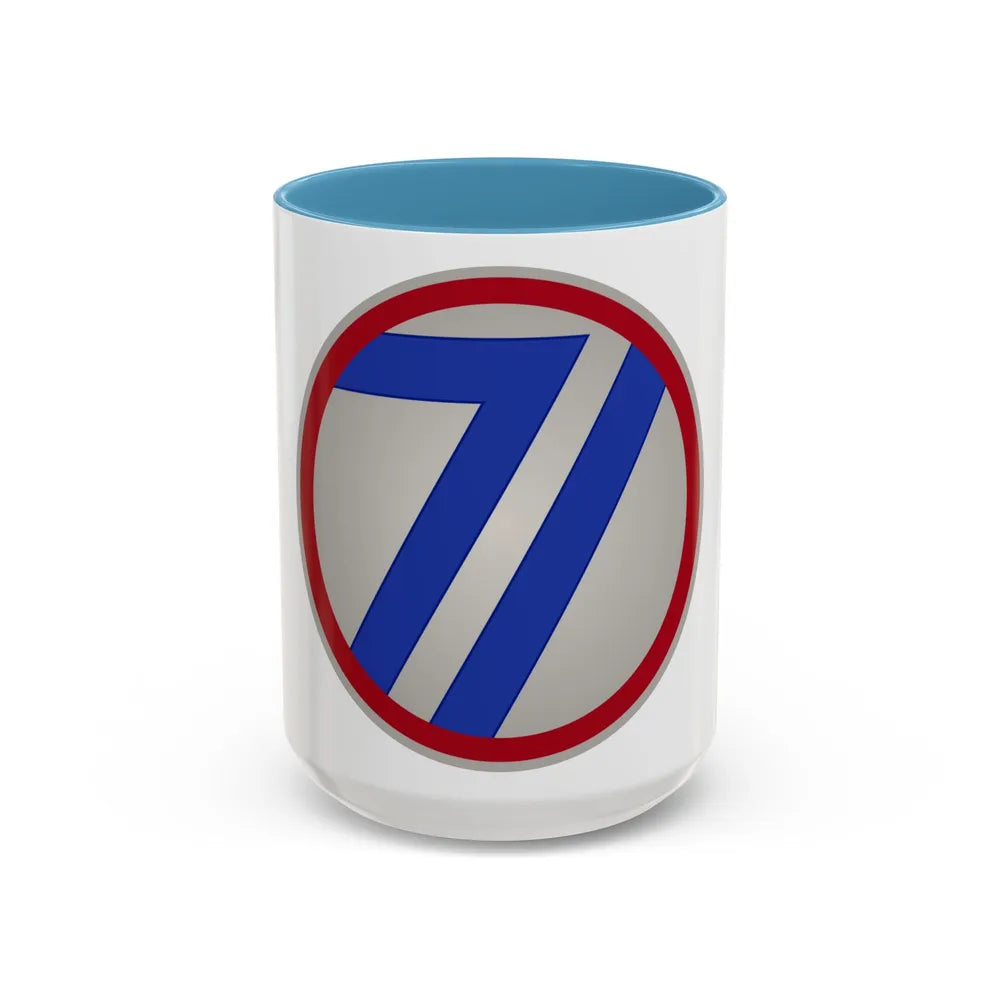 71st Infantry Division (U.S. Army) Accent Coffee Mug-15oz-Light Blue-Go Mug Yourself