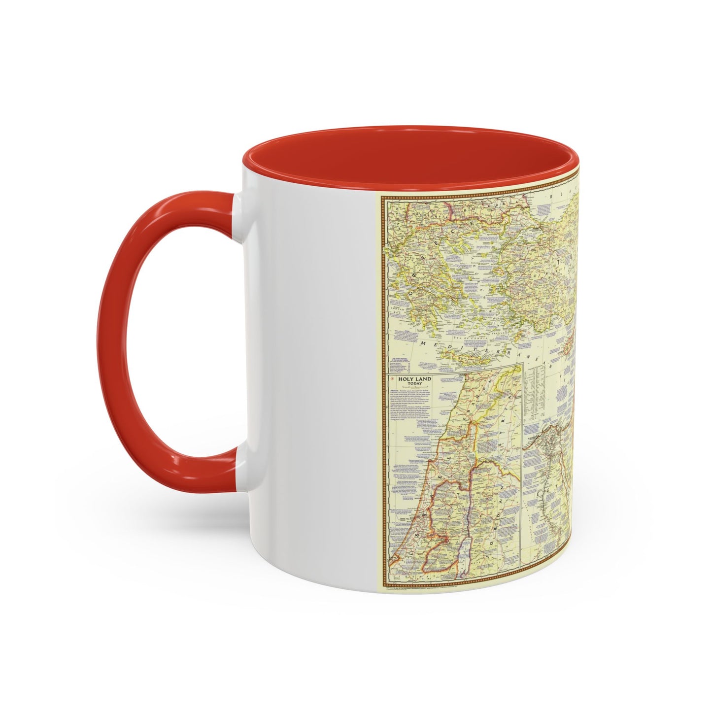 Middle East - Lands of the Bible Today (1956) (Map) Accent Coffee Mug