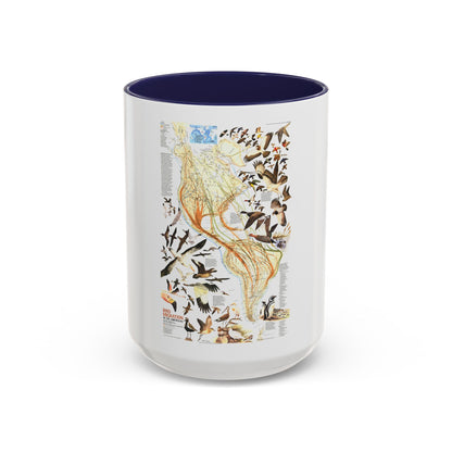 America - Bird Migration (1969) (Map) Accent Coffee Mug