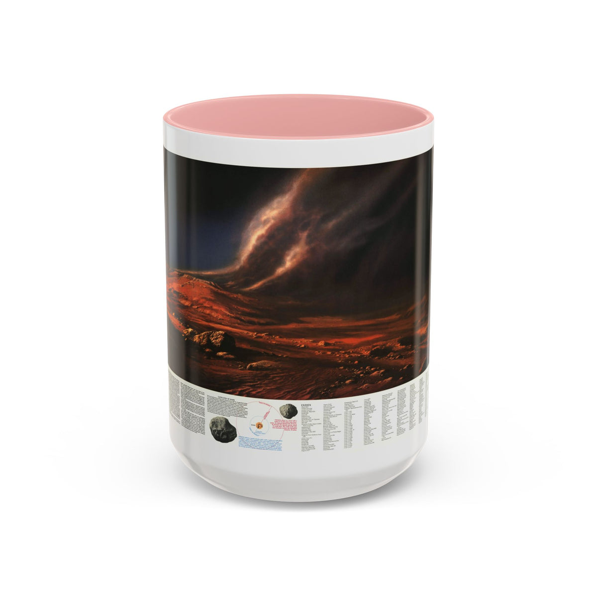Space - MARS, Dusty Face of (1973) (Map) Accent Coffee Mug