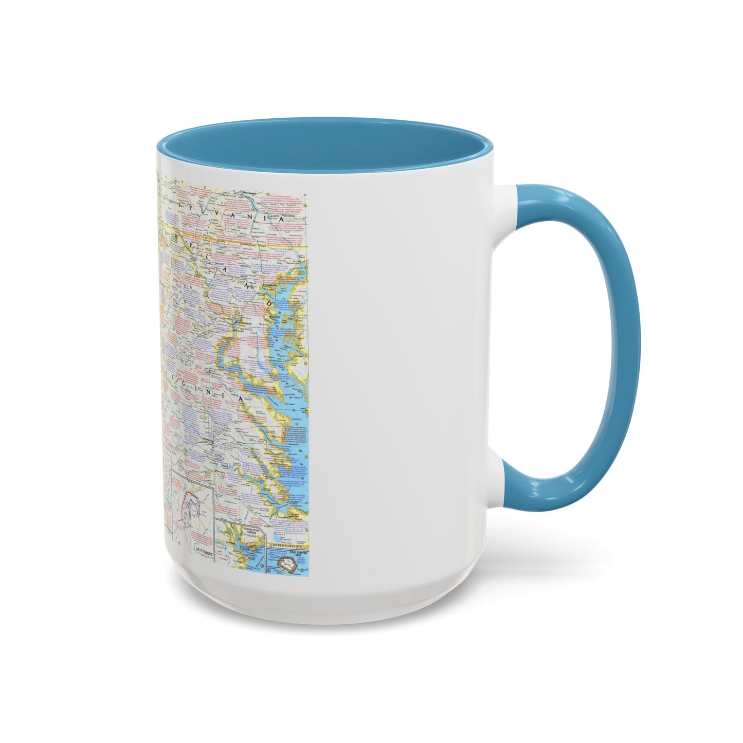 USA - Battlefields of the Civil War 2 (1961) (Map) Accent Coffee Mug