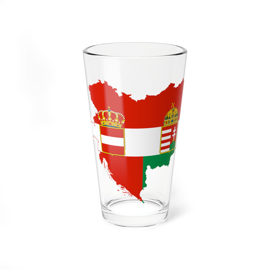 Flag map of the Austro-Hungarian Empire civil ensign (Hungary) Pint Glass 16oz