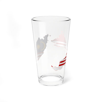 Flag map of Malaysia (Malaysia) Pint Glass 16oz