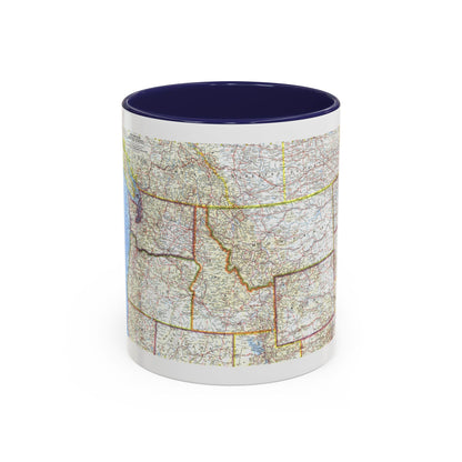 USA - Northwestern (1960) (Map) Accent Coffee Mug