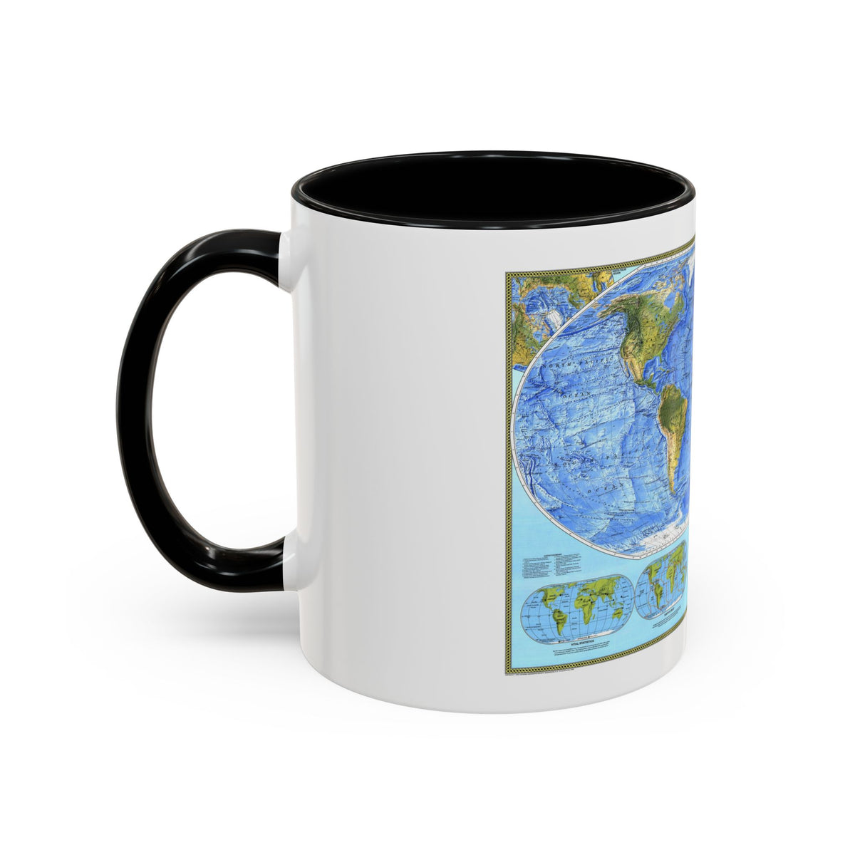 World Map - Physical (1994) (Map) Accent Coffee Mug