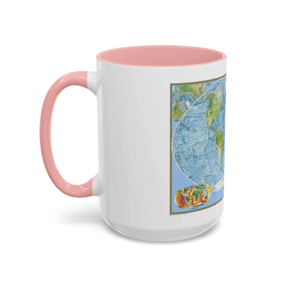 World Map - Physical (2005) (Map) Accent Coffee Mug
