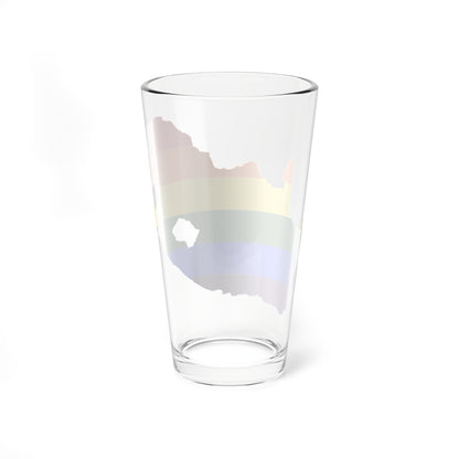 LGBT flag map of South Africa (South Africa) Pint Glass 16oz