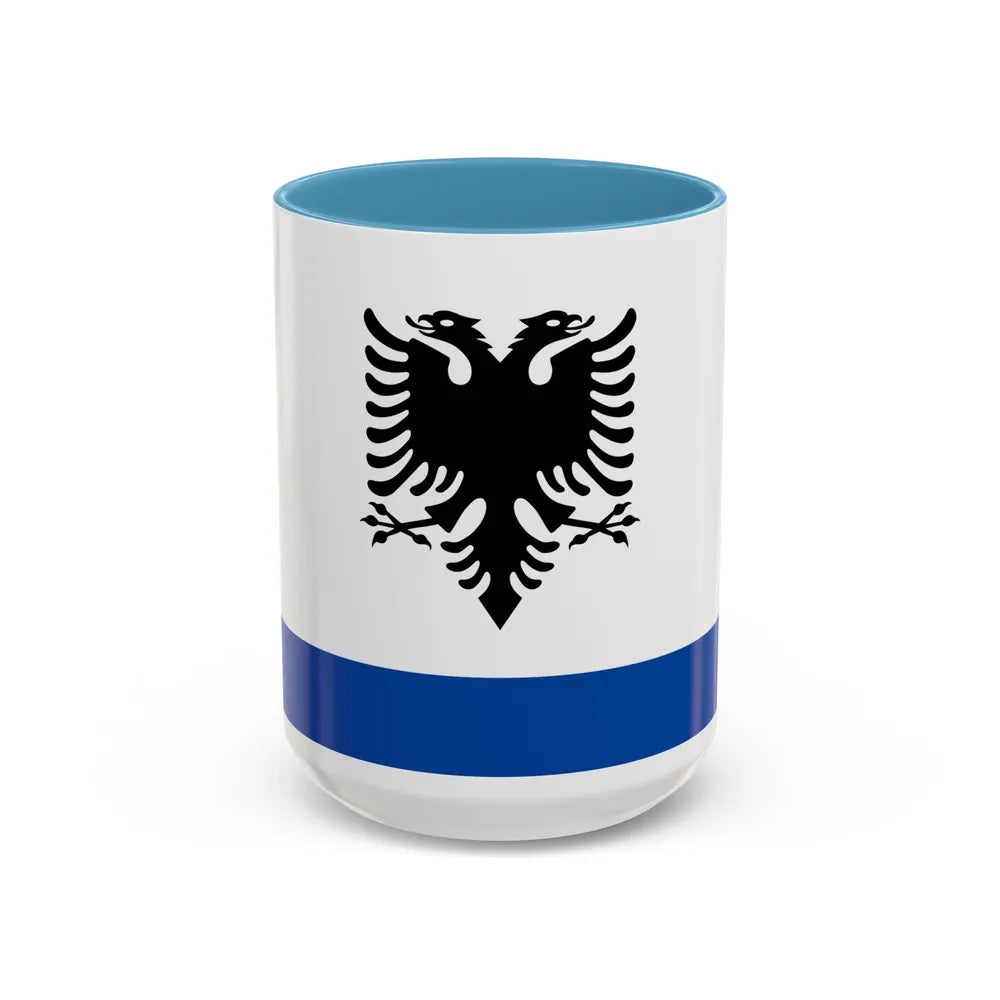 Government Ensign of Albania - Accent Coffee Mug-15oz-Light Blue-Go Mug Yourself