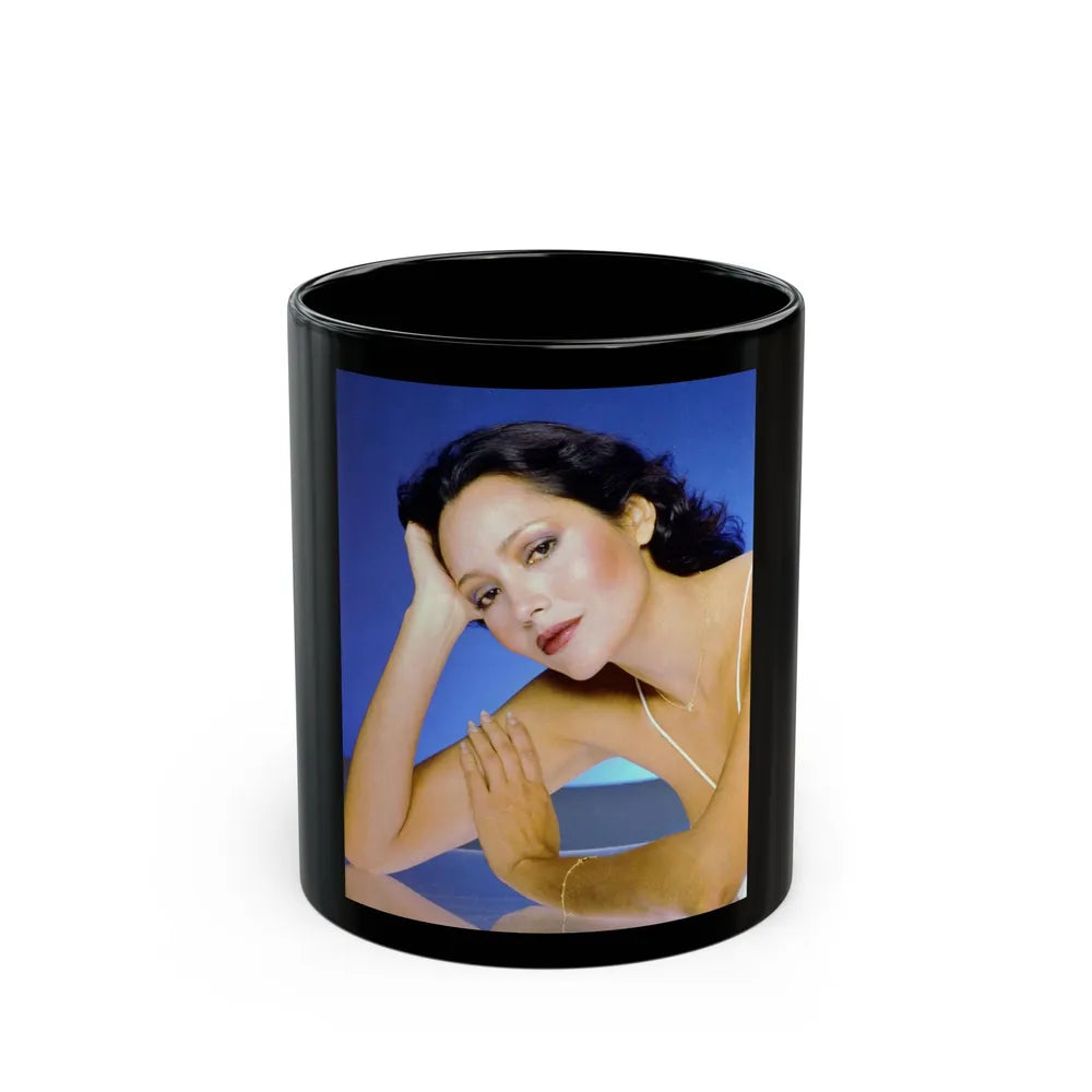 Barbara Carrera #103 (Vintage Female Icon) Black Coffee Mug-11oz-Go Mug Yourself