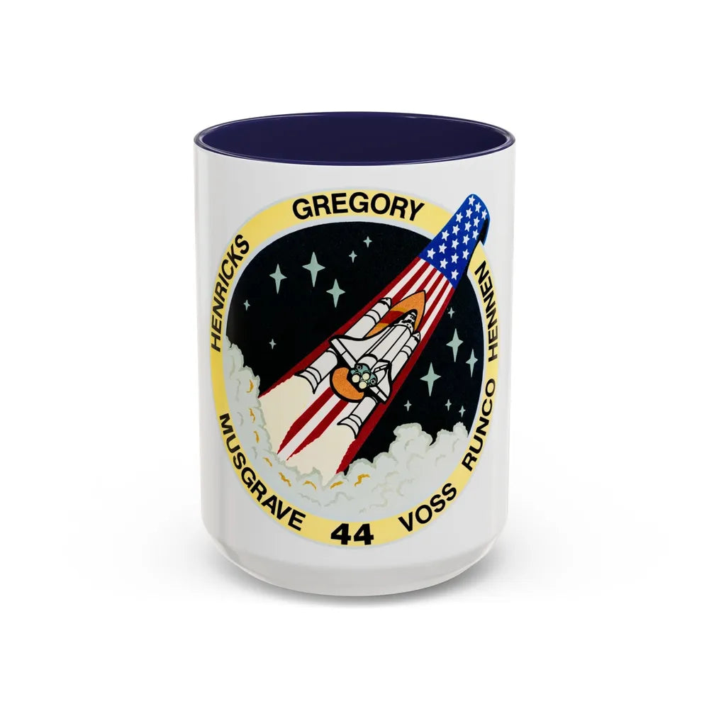 STS 44 (NASA) Accent Coffee Mug-15oz-Navy-Go Mug Yourself